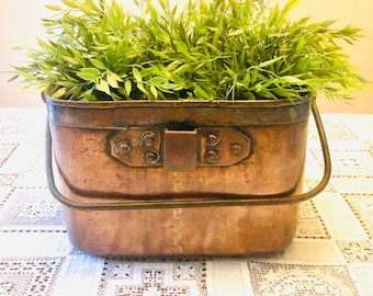 Antique Copper Daubiere, French Stock Pot, Confit Braiser