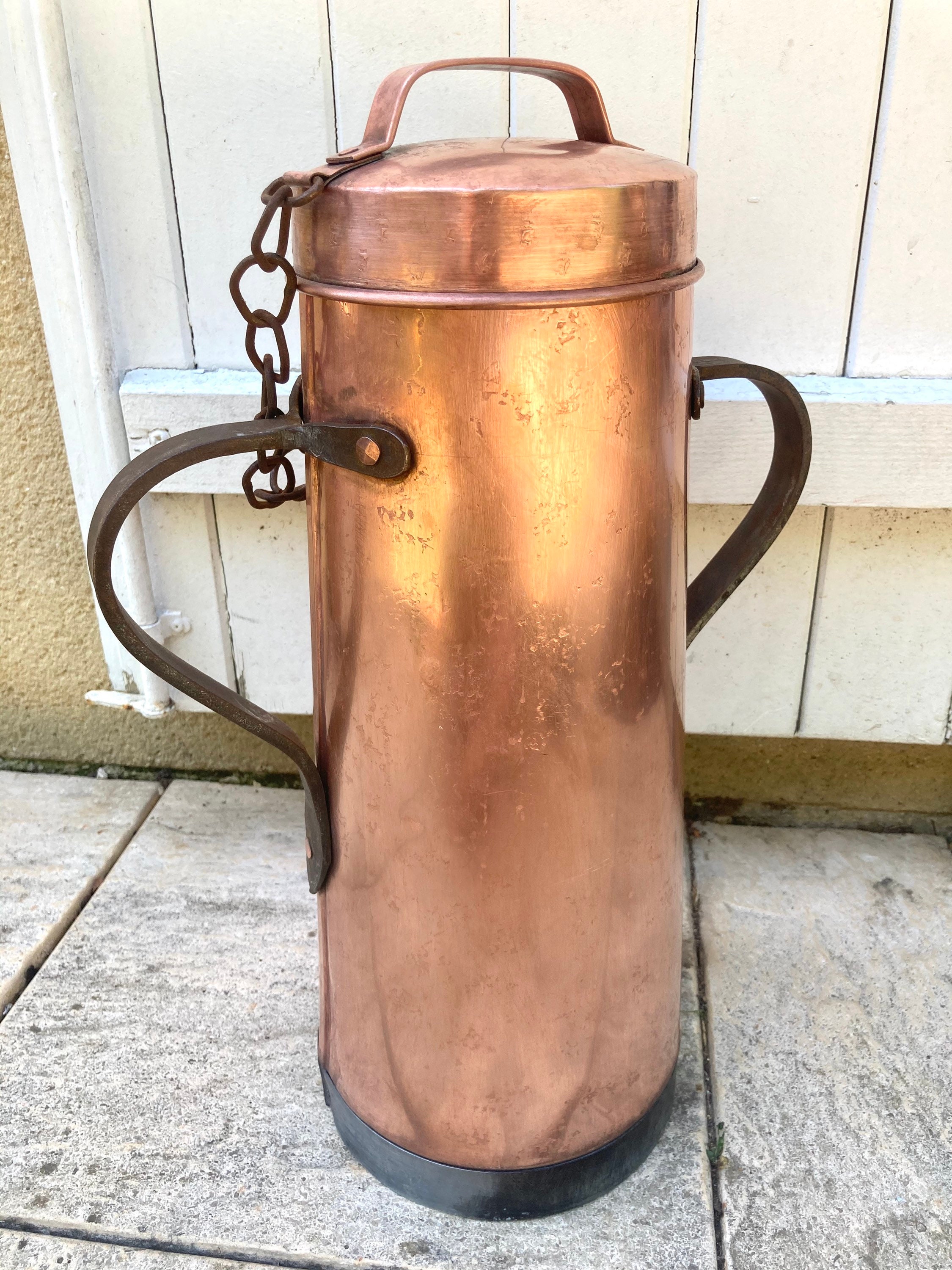 Porte-parapluies Cuivre Vintage – Amphore Avec Anse Déco Maison
