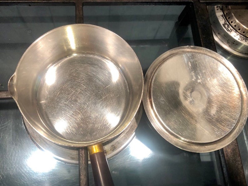 Copper Sterling Silver Pan With Lid Set Rare PURE SILVER Etsy