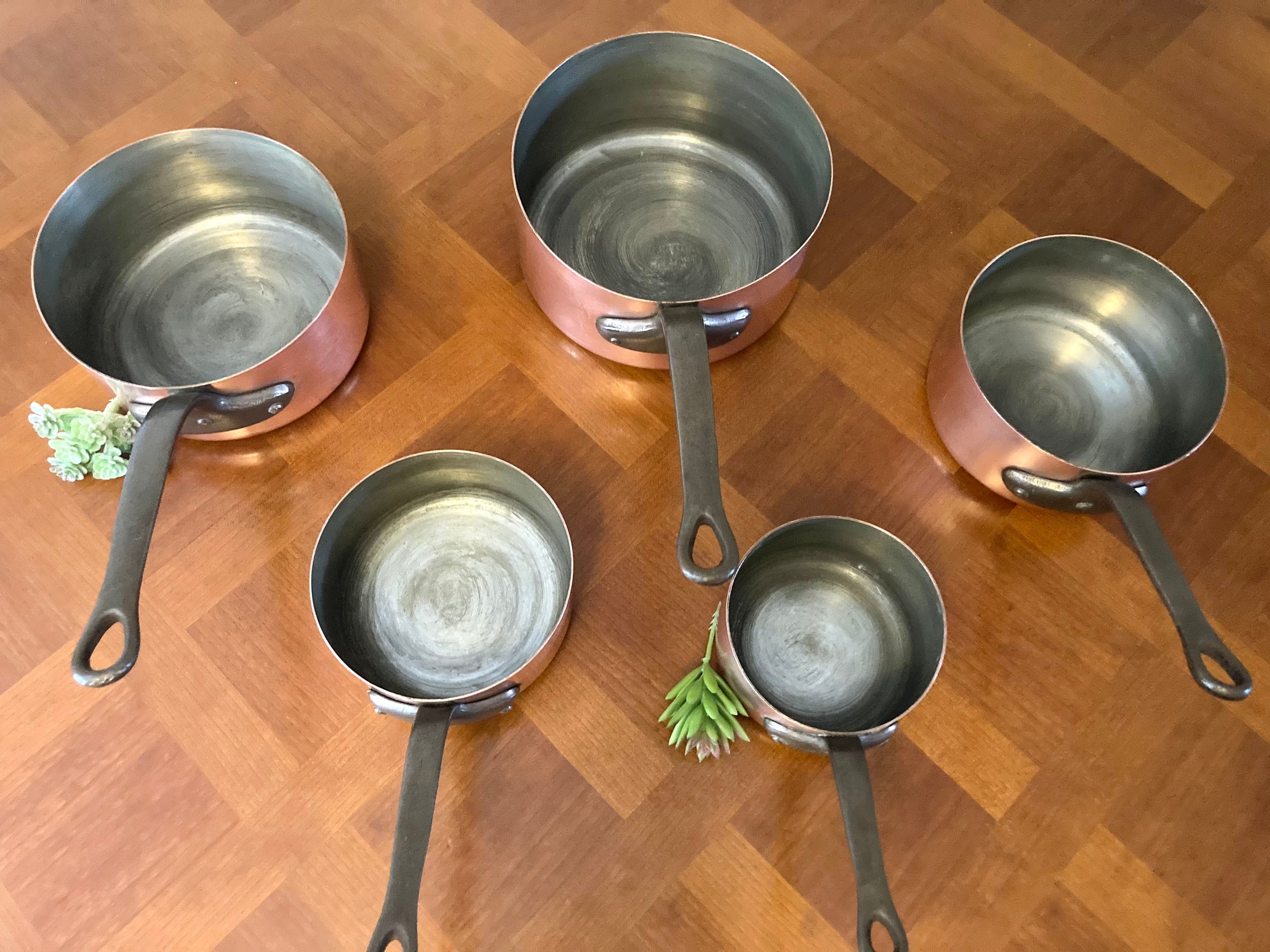 Copper Pans Cookware Set Metal Handles Metal Rivets 5 Piece Etsy