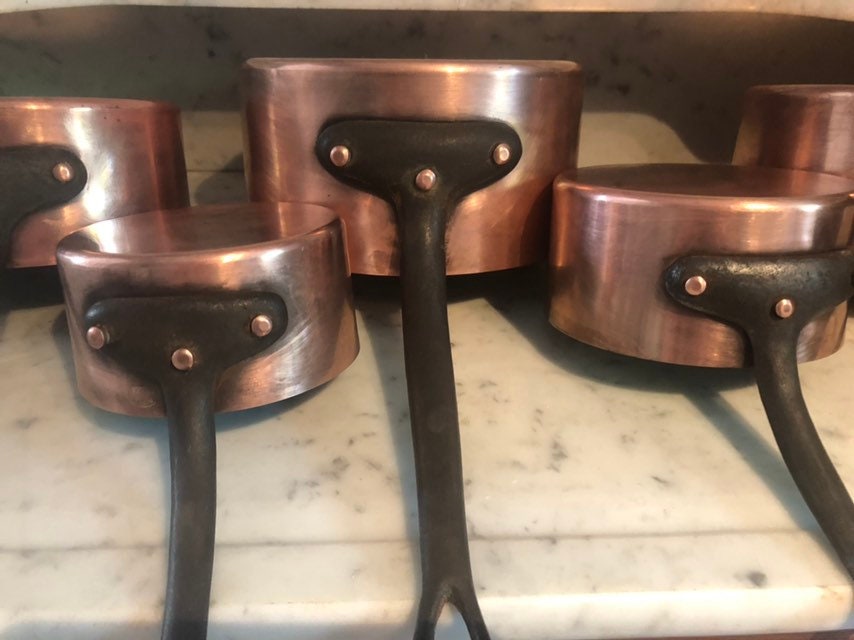 Français Professional 5 Vintage Copper Cookware Chef Set With Rivets 1.5mm Paris, France #40 - 63153