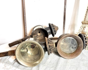 Antique 19th Century French Carriage Lanterns - Set of 3 #G-1000-100