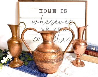 Vintage French Amphora Vase and French and English Pitcher Set, VilleDieu Paris, France #G-1000-58