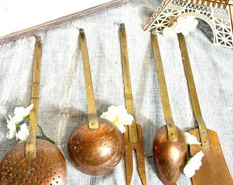 Dowton Abbey Copper 5 Piece XL Utensil Set Paris, France  #G-1000-111