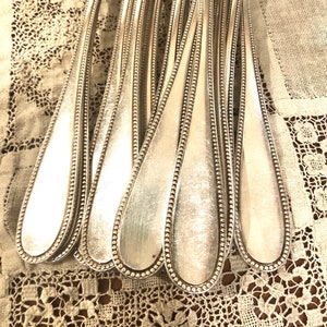 62 Piece Complete French Silverware Silver plate Forks Spoons 100g Set Poka Dot 12 Person Paris, France