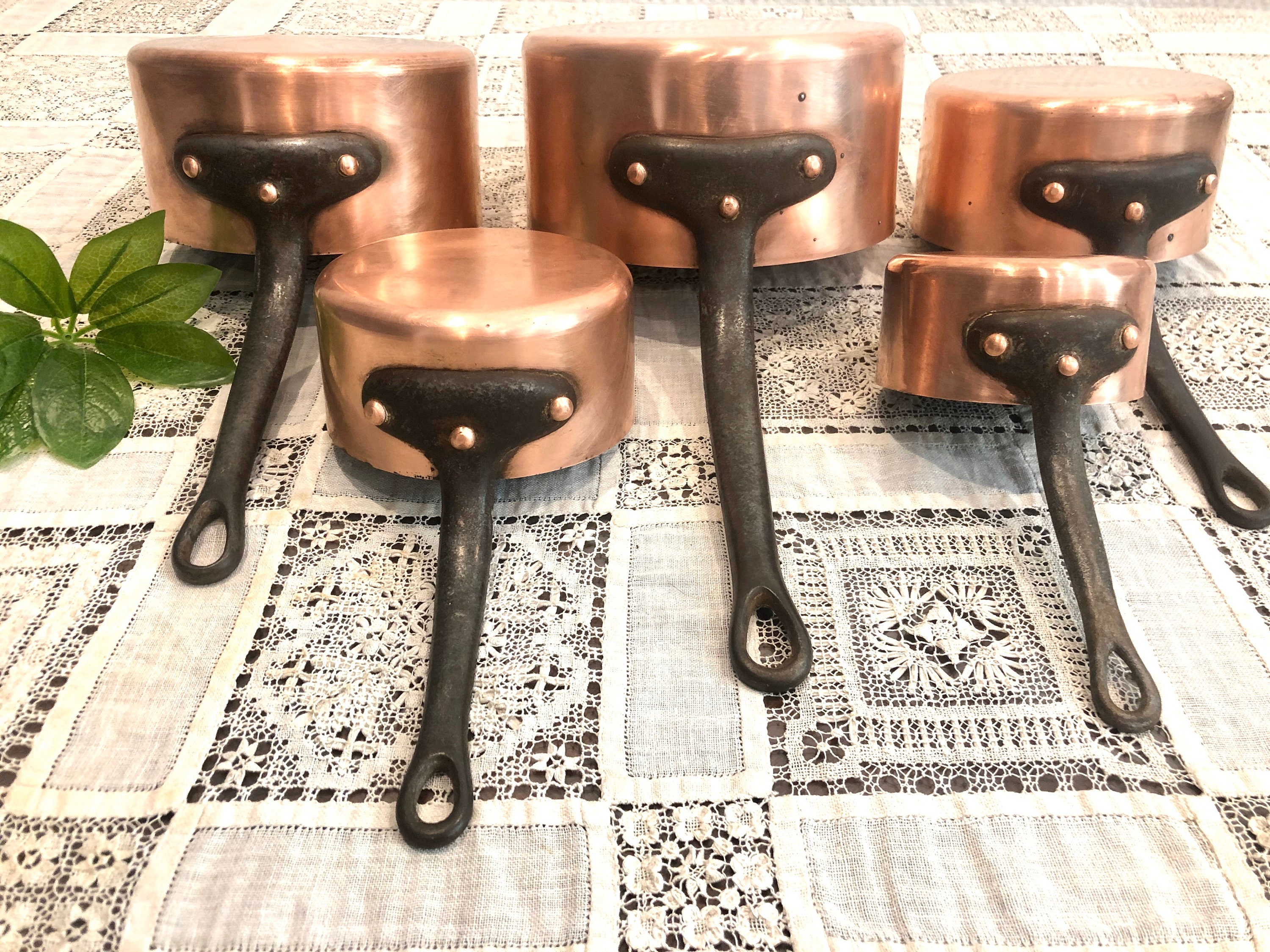 5 Français Copper Cookware Chef Set With Bubble Rivets 1mm Paris, France