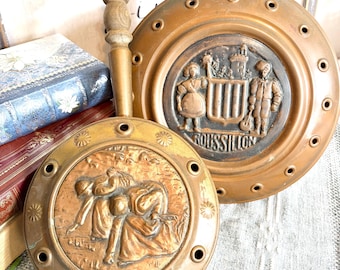 Antique French Copper Bed Warmer Chestnut Roaster, Paris France Stamped #G-1000-78