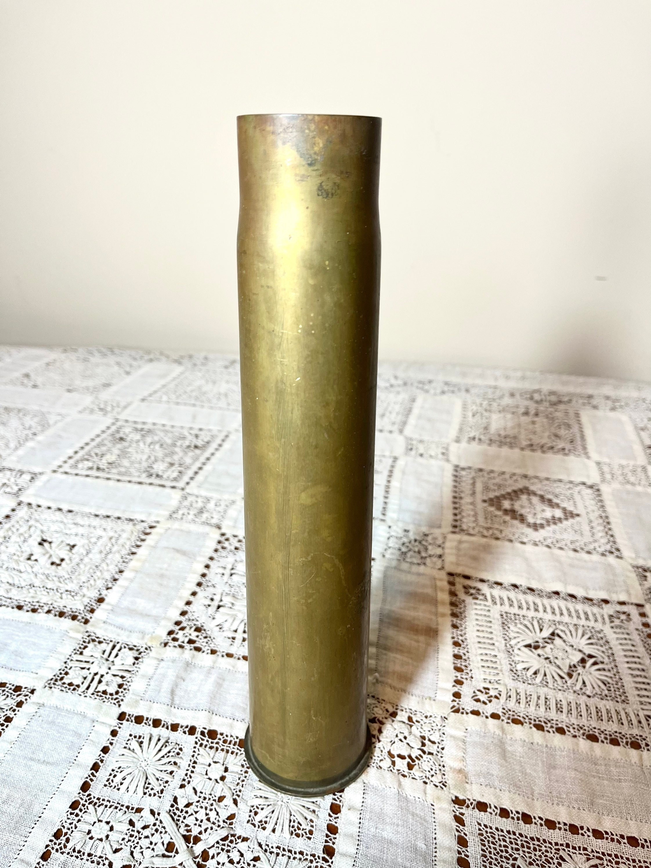 WW1 British 6 Pounder 1917 Dated Empty Brass Shell Case .