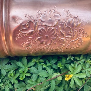 French Vintage Copper Umbrella Stand Flower Pot Decor Ceramic Handle Flowers    #G-5121