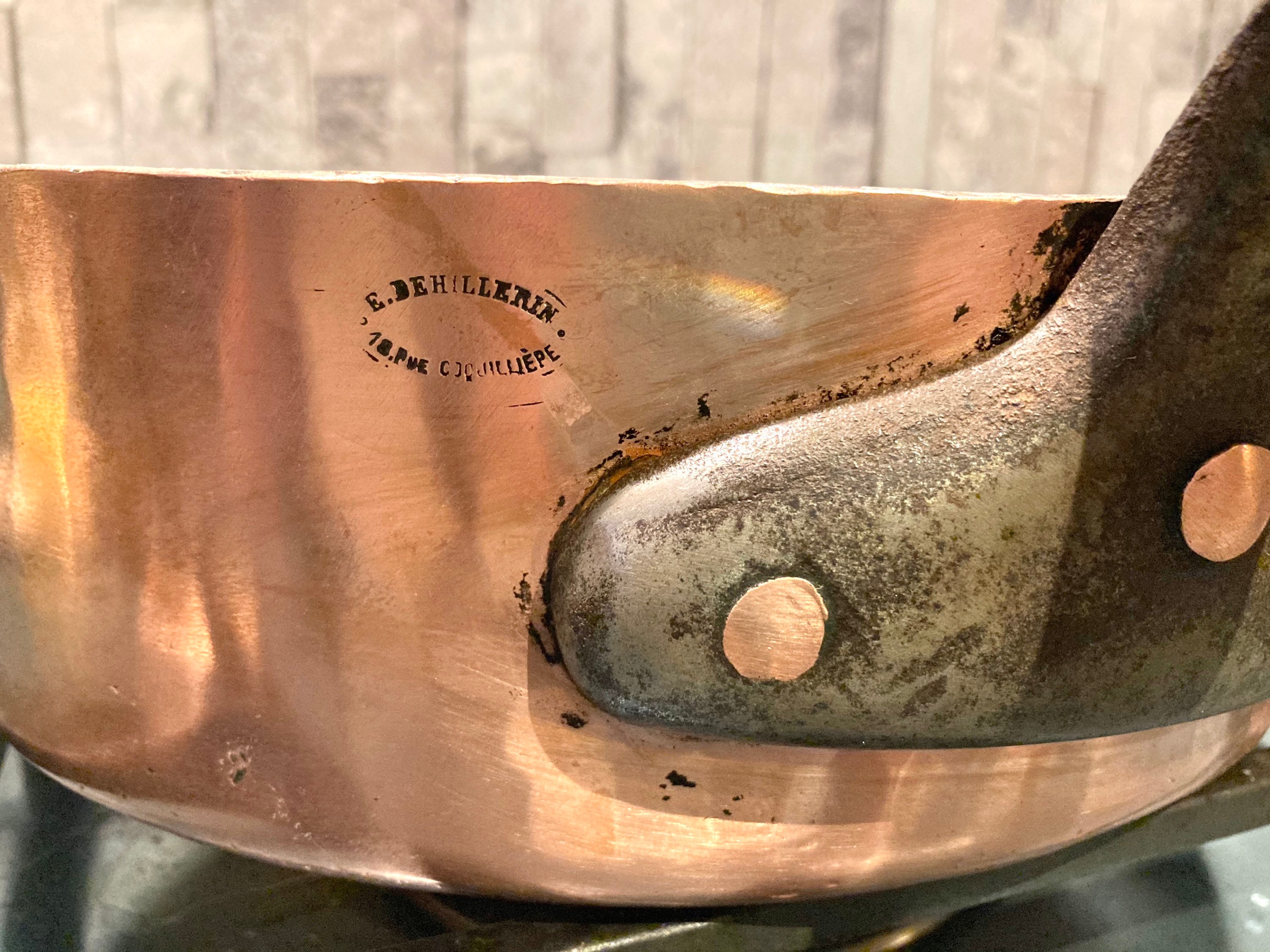 Antique Massive Professional E. Dehillerin 3mm Saute Skillet Pan 29cm Paris, France #25-76-20P