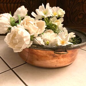 Vintage Rustic Copper Oven Roasting Pan Planter Plants Towel Basket Paris, France #G-45-22
