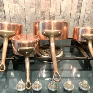 Professional Copper Pans Cookware Set Metal Handles Metal Rivets Stainless Steel 4 Piece 1.4mm Stamped 20cm Paris, France #G-867-48