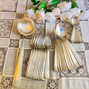 Elegant Silverplate 33 piece Set Forks Spoons Paris, France