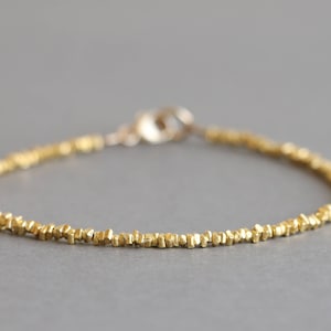 Hill Tribe Gold Vermeil Bracelet Dainty Gold Bracelet For Women Minimalist Style Gold Vermeil Bracelet