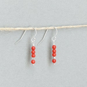 Coral Earrings Italian Coral Earrings Natural Coral Earrings Dainty Coral Earrings Gift for Her