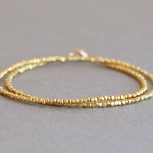 Gold Bracelet Gold Wrap Bracelet Minimalist Bracelet Delicate Bracelet Karen Hill Tribe Gold Vermeil Style Beaded Bracelet Gift for Her