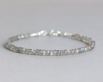 Labradorite Bracelet Gemstone Bracelet Beaded Bracelet Stacking Bracelet Gemstone Jewelry