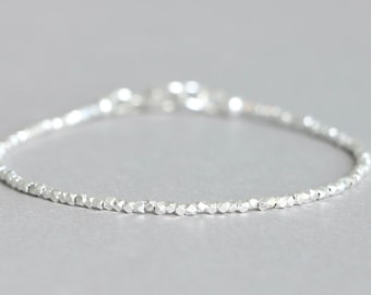 Delicate Silver Bracelet, Karen Hill Tribe Silver Beads