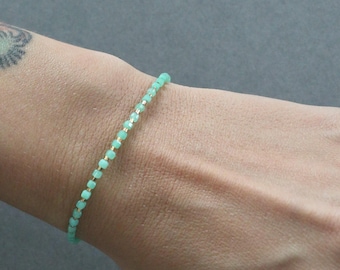 Dainty Chrysoprase Bracelet: Gold Vermeil & Gemstone