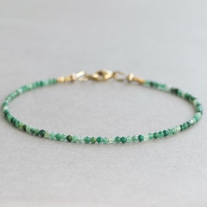 Natural Jade Bracelet, Dainty Jade Bracelet, Beaded Stacking Bracelet, Green Bracelet