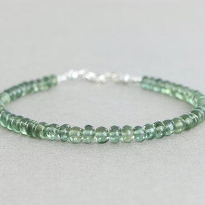 Apatite Bracelet, Green Apatite Bracelet, Gemstone Bracelet, Beaded Bracelet