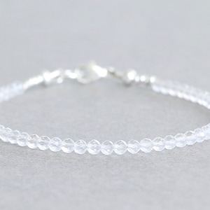 Clear Quartz Bracelet Crystal Quartz Bracelet Beaded Bracelet Dainty Stacking Bracelet