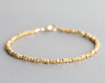Dainty Gold Vermeil Bracelet: Karen Hill Tribe Beaded Stacking Bracelet