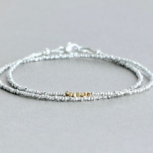 Silver Wrap Bracelet Silver and Gold Bracelet Wrap Bracelet Mixed Metal Bracelet Dainty Fine Silver Bracelet Karen Hill Tribe Silver