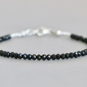 Black Spinel Bracelet Beaded Bracelet Gemstone Bracelet Stacking Bracelet Dainty Bracelet