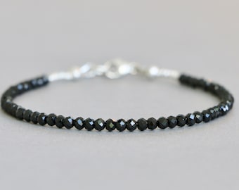 Black Spinel Bracelet Beaded Bracelet Gemstone Bracelet Stacking Bracelet Dainty Bracelet