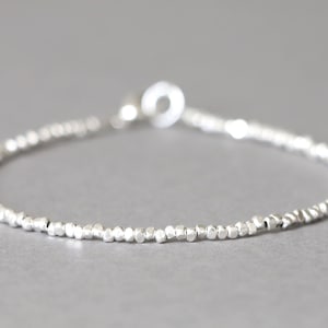 Silver Bracelet Dainty Silver Bracelet for Women Karen Hill Tribe Silver Stacking Bracelet Delicate Beaded Bracelet