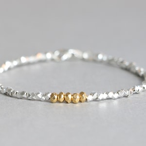 Mixed Metal Bracelet Silver and Gold Bracelet Karen Hill Tribe Silver and Gold Vermeil Style Bracelet