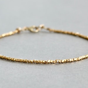Gold Bracelet Dainty Gold Stacking Bracelet Karen Hill Tribe Gold Vermeil Bracelet