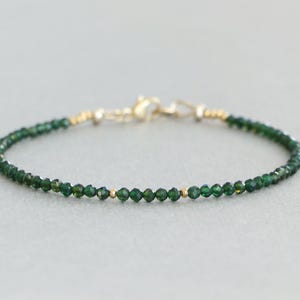 Tourmaline Bracelet, Green Tourmaline Gemstone Bracelet, Dainty Tourmaline Bracelet,Beaded Bracelet