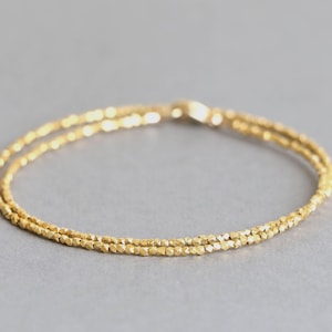 Gold Bracelet Gold Wrap Bracelet Karen Hill Tribe Gold Vermeil Style Wrap Bracelet Double Wrap Bracelet Beaded Bracelet