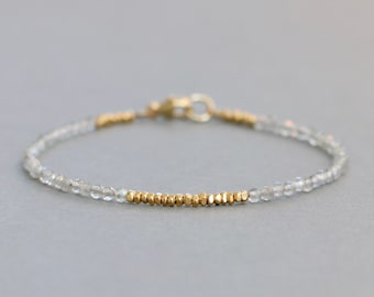 Labradorite Bracelet Delicate Gemstone Bracelet Labradorite and Gold Bracelet