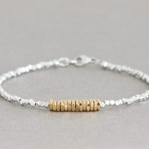 Karen Hill Tribe Mixed Metal Bracelet, Sterling Silver and Gold Vermeil Style Bracelet