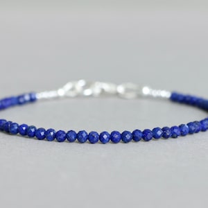 Lapis Lazuli Bracelet, Lapis Bracelet, Gemstone Bracelet, Beaded Bracelet, Delicate Bracelet