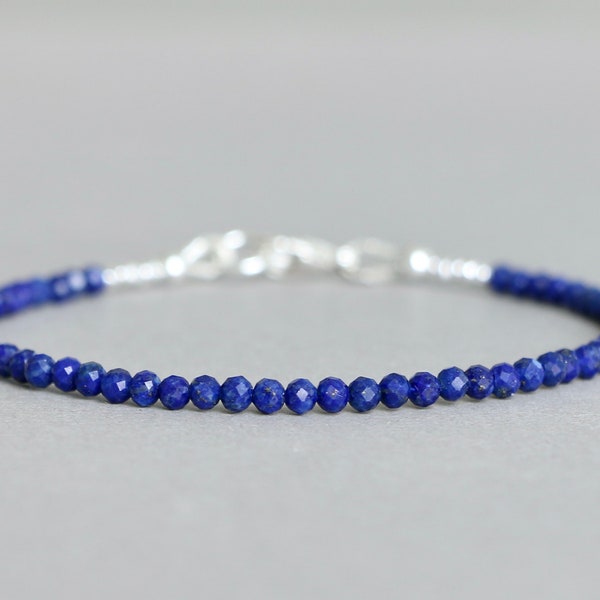 Lapis Lazuli Bracelet, Lapis Bracelet, Gemstone Bracelet, Beaded Bracelet, Delicate Bracelet