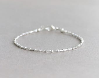 Dainty Karen Hill Tribe Silver Beaded Bracelet
