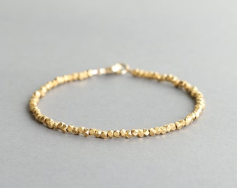 Dainty Gold Vermeil Bracelet: Karen Hill Tribe Beaded Stacking Bracelet
