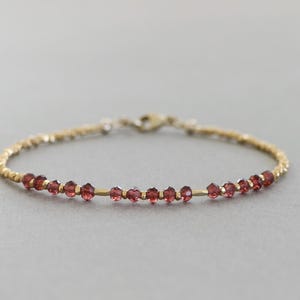 Dainty Garnet Bracelet: Karen Hill Tribe Gold Vermeil Beads