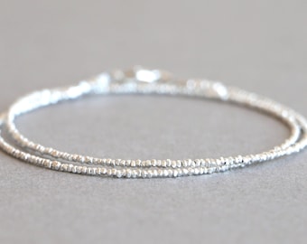 Dainty Karen Hill Tribe Silver Wrap Bracelet: Sterling Clasp