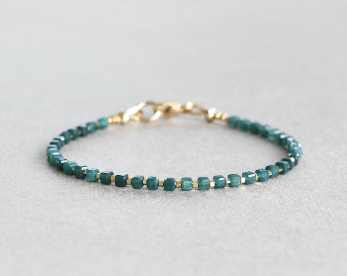 Grandidierite Gemstone Bracelet: Karen Hill Tribe Gold Vermeil Style