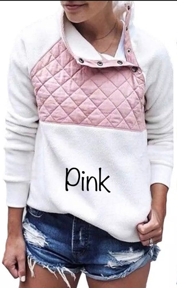 quilted sherpa pullover