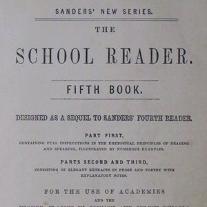 Sanders Fifth Reader by Charles W Sanders, 1859