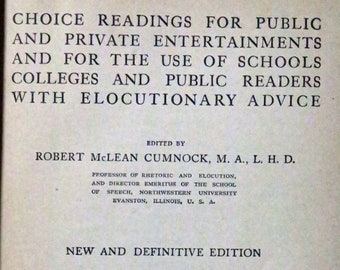 Choice Readings by Robert McLean Cumnock, 1930