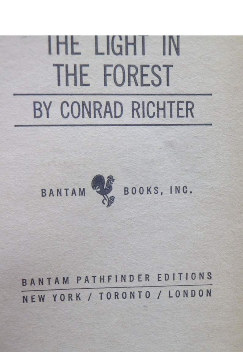 The Light in the Forest by Conrad Richter Etsy