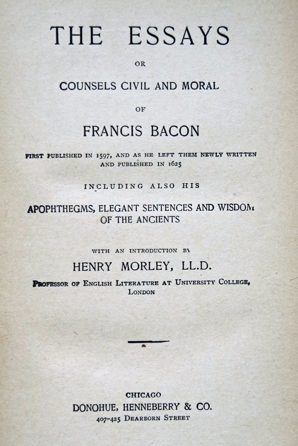 bacon's essays are called