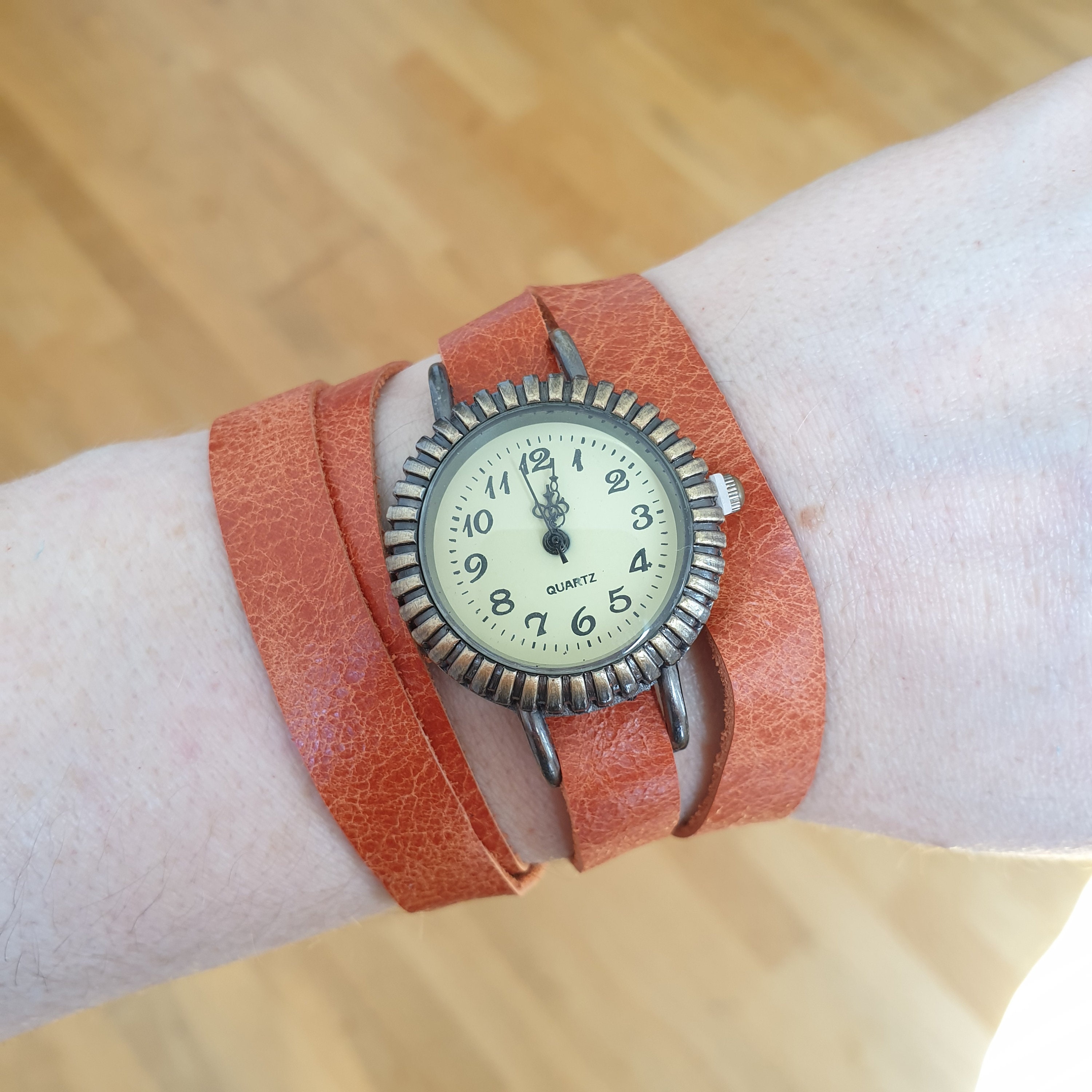 Turquoise Leather Wrap Watch Unisex Leather Bracelet Watch Etsy